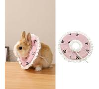MANON ROSA Rabbit Elizabethan Collar: Soft After Surgery Cone Adjustable Cute for Dogs Cats Puppies Kittens Rabbits Bunnies Prevents Licking (Medium,Pink)