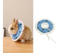 MANON ROSA Rabbit Elizabethan Collar: Soft After Surgery Cone Adjustable Cute for Dogs Cats Puppies Kittens Rabbits Bunnies Prevents Licking (Small,Blue)