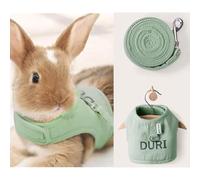 MANON ROSA Rabbit Harness and Leash Set - Escape-Proof Adjustable Vest Harness for Dwarf Bunnies, Soft Padded Conejos Collar with Safety Buckle, Small Animal Walking Accessories