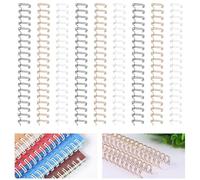MANOPAWS 30Pcs Metal Double Loop Binding Wires Double Spiral Binding Ring Coil, 9/16" 23 Holes, 2:1 Pitch Cinch Binding Machine Wire for Teacher Student Document Notebook File Making (Classic color)