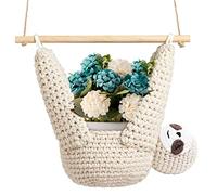MANOPAWS Macrame Plant Hanger Crochet Sloth Hanging Planter Sloth Gifts,5 Inch Animal Wall Hanging Plant Holder for Plant Sloth Lovers, Home Decor Indoor Outdoor Plants Succulent Gifts