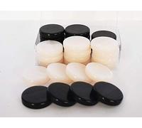 Manopoulos 30 Acrylic Backgammon Checkers - Chips Black & Ivory 1.4 inches