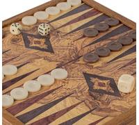 Manopoulos Traditional 2-in-1 Combo Game Set: Chess & Backgammon, Made in Greece, Walnut Veneer, Adults 14+