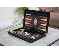 Manopoulos Wenge & Oak Backgammon Set 23 Inch with Storage Racks