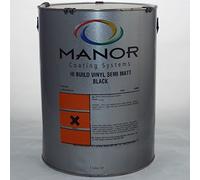 Manor 1ltr 1l High Build Garage/Industrial Vinyl Semi-Matt Black Paint 1 litre Intended Use On Metal Finishing Metal Railings/Fencing/Fabrications