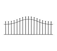 Manor Ball Top Arched Metal Garden Railing Panel 1830mm (6ft) Gap x 625mm High Galvanised Wrought Iron Fence Fencing MAZP04