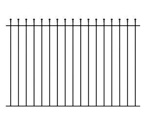 Manor Ball Top Garden Fencing Panel 1830mm (6ft) GAP x 1220mm High wrought iron metal fence railing MA02