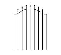 Manor Ball Top Low Bow Metal Garden Gates Galvanised Wrought Iron Style Pedestrian Swing Gate (880mm Gap x 1041mm High WESB)