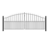 Manor Ball Top Metal Arched Driveway Gates Galvanised Wrought Iron Dual Swing Gate (3048mm (10ft) Gap x 1220mm High MAZP19)