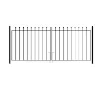 Manor Ball Top Metal Garden Driveway Gates Galvanised Wrought Iron Dual Swing Gate (2134mm (7ft) Gap x 915mm High MAZP40)