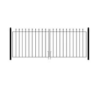Manor Ball Top Metal Garden Driveway Gates Galvanised Wrought Iron Dual Swing Gate (2438mm (8ft) Gap x 915mm High MAZP43)