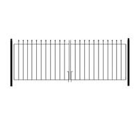 Manor Ball Top Metal Garden Driveway Gates Galvanised Wrought Iron Dual Swing Gate (2743mm (9ft) Gap x 915mm High MAZP46)