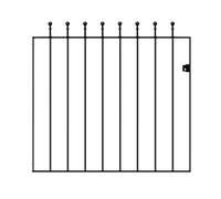 Manor Ball Top Metal Garden Gate Galvanised Wrought Iron Pedestrian Swing Gates (1067mm Gap X 915mm High MAZP05/5)