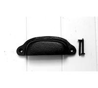 Manor Black Cast Iron Cup Pull Handle Kitchen Drawer Cabinet Cupboards