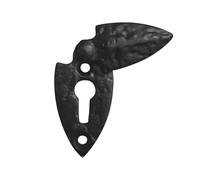 Manor Black Cast Iron Fleur-de-LYS Door Pull Handle, 15.8 cm x 3.5 cm, Keyhole Escutcheon