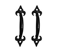 Manor Black Cast Iron Pull Handle, 150mm, Fleur-de-LYS Design, 2 Pack