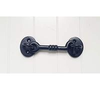 Manor Black Knotted Door Gate Shed Cast Iron Cabin Hook 100mm 4" Fancy