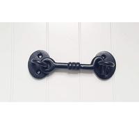 Manor Black Knotted Door Gate Shed Cast Iron Cabin Hooks 100mm 4"