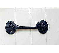Manor Black Plain Cast Iron Cabin Hook and Eye 100mm 4"