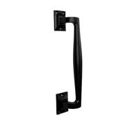 Manor Cranked Door Pull Handle Smooth Black Cast Iron