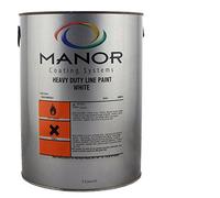 MANOR Industrial/Domestic Heavy Duty Road/Floor Line Marking Paint 5 Litre White Fast Drying High Build Interior For Use Over Epoxy Paints Ideal for Concrete/Previously Paint Surfaces