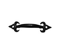 Manor Pull Handle Black Cabinet Drawer Wardrobe Black Iron Fleur De LYS 110mm