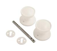 Manor Round White Plastic Rim Door Knob with 50mm Diameter, Interior Door Hardware