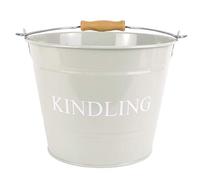 Manor Small Metal Fireside Kindling Bucket with Handle 23cm Diameter Olive Finish