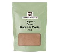 MANOR SPRINGS Organic Ceylon Cinnamon Powder - 250g - Perfect for Baking, Cooking & Smoothies, Premium Quality, Certified Organic