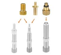 Manovella Bicycle Valve Adapter Set - 3 Pieces for Presta (SV), Dunlop (DV), Schrader (AV) - With Sealing Ring - For Road Bike, MTB & City Bike - Compatible with Any Pump