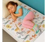 manowie® | Pack of 2 Potty Training Bed Pads | Washable 100% Waterproof Single Mattress Protector | Bedwetting Sheet for Toddler & Single Beds | Non Slip | Soft & Absorbent | UK Brand | Safari Animals