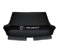 MANQII Car Boot Liner for Peugeot 5008 II 2020-2024, Waterproof Anti Slip Cargo Liners Rear Protector Pad with Raised Edges Carpet Protective Mat,A/Black Beige