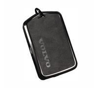 MANQII Car Key Fob Cover for Volvo XC60 S60 XC90 S90 V60 V90 XC40, Leather Key Case Smart Remote Key Shell Keyring Protective Covering Exterior Decoration,D/grey