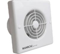 Manrose 100mm (4") 4.8W Quiet Axial Bathroom Extractor Fan with Pullcord Switch - QF100P