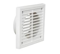 Manrose 100mm/4" External Wall Grille White with Round Spigot and Fixed Louvre Fascia - 1152W