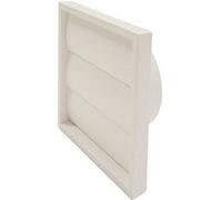 Manrose 100mm/4" External Wall Grille White With Round Spigot Gravity Shutters