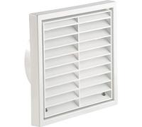 Manrose 100mm/4" External Wall Grille White with Round Spigot and Fixed Louvre Fascia - 1152W