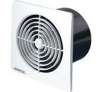 Manrose 100mm Low Profile Square Timer Fan, White - LP100STW