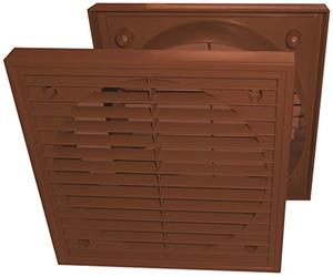 Manrose 150mm/6" Round Spigot Outdoor Extractor Fan Fixed Grille Brown 180x180mm