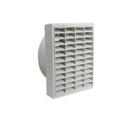 Manrose 300mm Fixed Louvre Grille White - 12" Vent Cover With Round Spigot For 300mm Ducting 1206W