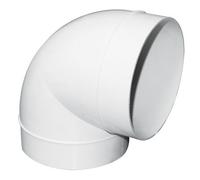 Manrose Ducting Single Socket 44900 White Chrome Effect Push-Fit 90° Non-Adjustable Bend (Dia)100mm