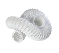 Manrose Flexible Ducting Extractor Fan Tumble Dryer Hose Pipe Tube Pvc Flexiduct White - 150mm Dia X 3M Length
