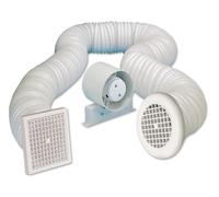 Manrose In-line Shower Fan Kit Ceiling Overrun Timer 100mm Duct Fan (SF100TB)