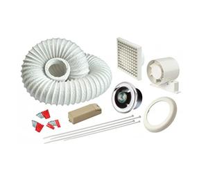 Manrose Intervent VSL100TCLED Shower Extractor Fan LED Light Timer with White/Chrome Bexels