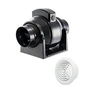 Manrose MF100T in-Line Extractor Fan with Timer 100mm/4" + White Intake Grille