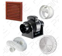 Manrose MF100T In-Line Timer Fan 100mm, 3m Flex Duct Kit -Terracotta External