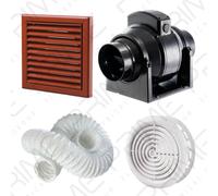 Manrose MF100T In-Line Timer Fan 100mm/4"+ 3m Flex Ducting Terracotta External