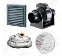 Manrose MF100T In-Line Timer Fan 100mm/4"+3m Insulated Duct Slate Grey External