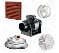 Manrose MF100T In-Line Timer Fan 100mm/4" 3m Insulated Duct Terracotta External