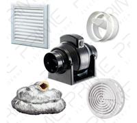 Manrose MF100T In-Line Timer Fan 100mm/4", 3m Insulated Duct, White Grilles
